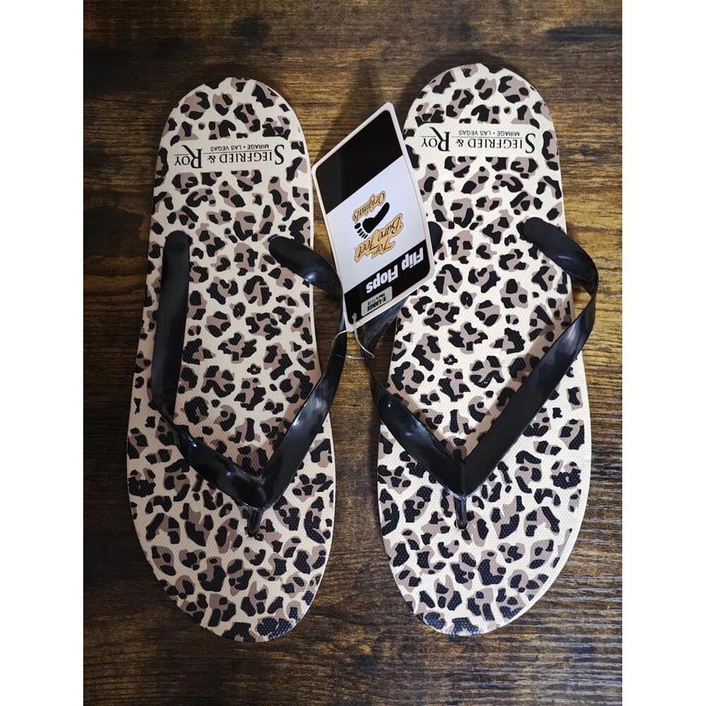 90's Siegfried & Roy The Mirage Las Vegas Leopard Flip Flops